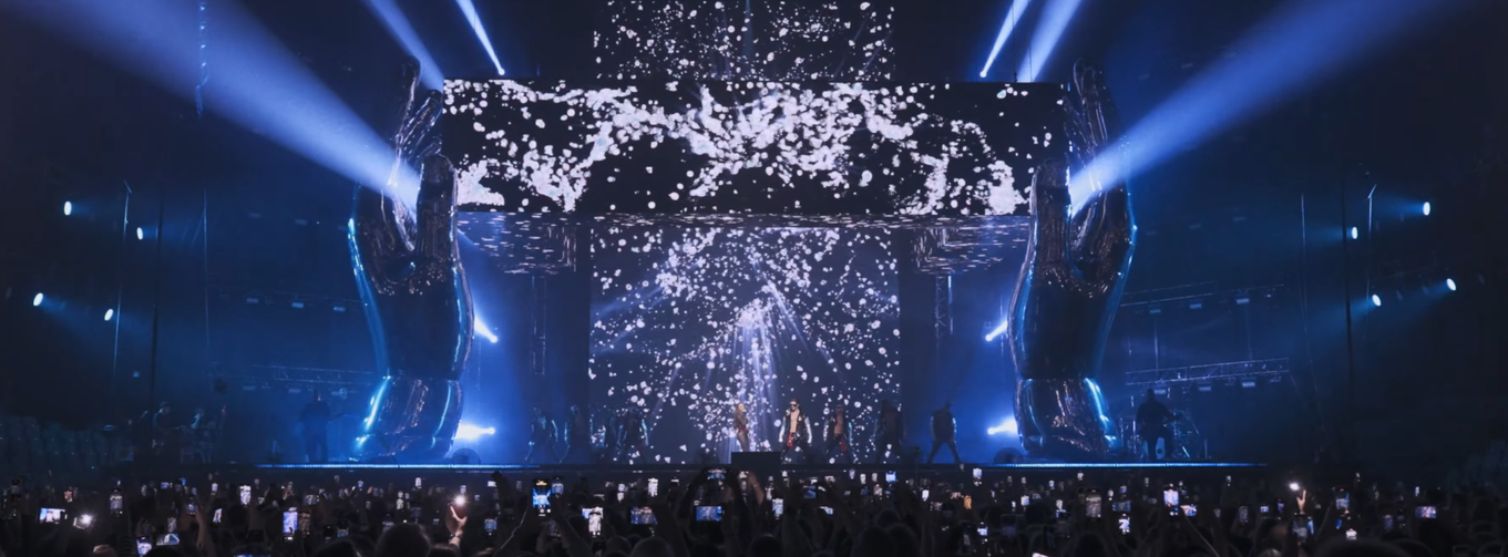 Stage show with large-scale visuals